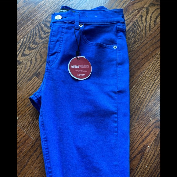 Colbalt bright blue stretch denim/ jean leggings